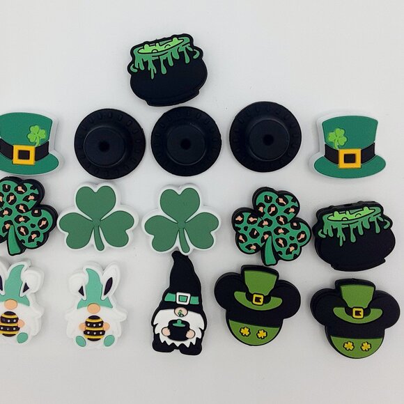 St. Patty's Day 16 piece silicone focal bead lot - Picture 2 of 4